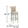 55 Downing Street Oliver 30 1/2" Cream Scroll Back Swivel Bar Stool