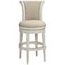 55 Downing Street Oliver 30 1/2" Cream Scroll Back Swivel Bar Stool