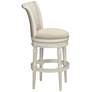 55 Downing Street Oliver 30 1/2" Cream Scroll Back Swivel Bar Stool