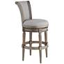 55 Downing Street Oliver 30 3/4" Ash Gray Scroll Back Swivel Bar Stool