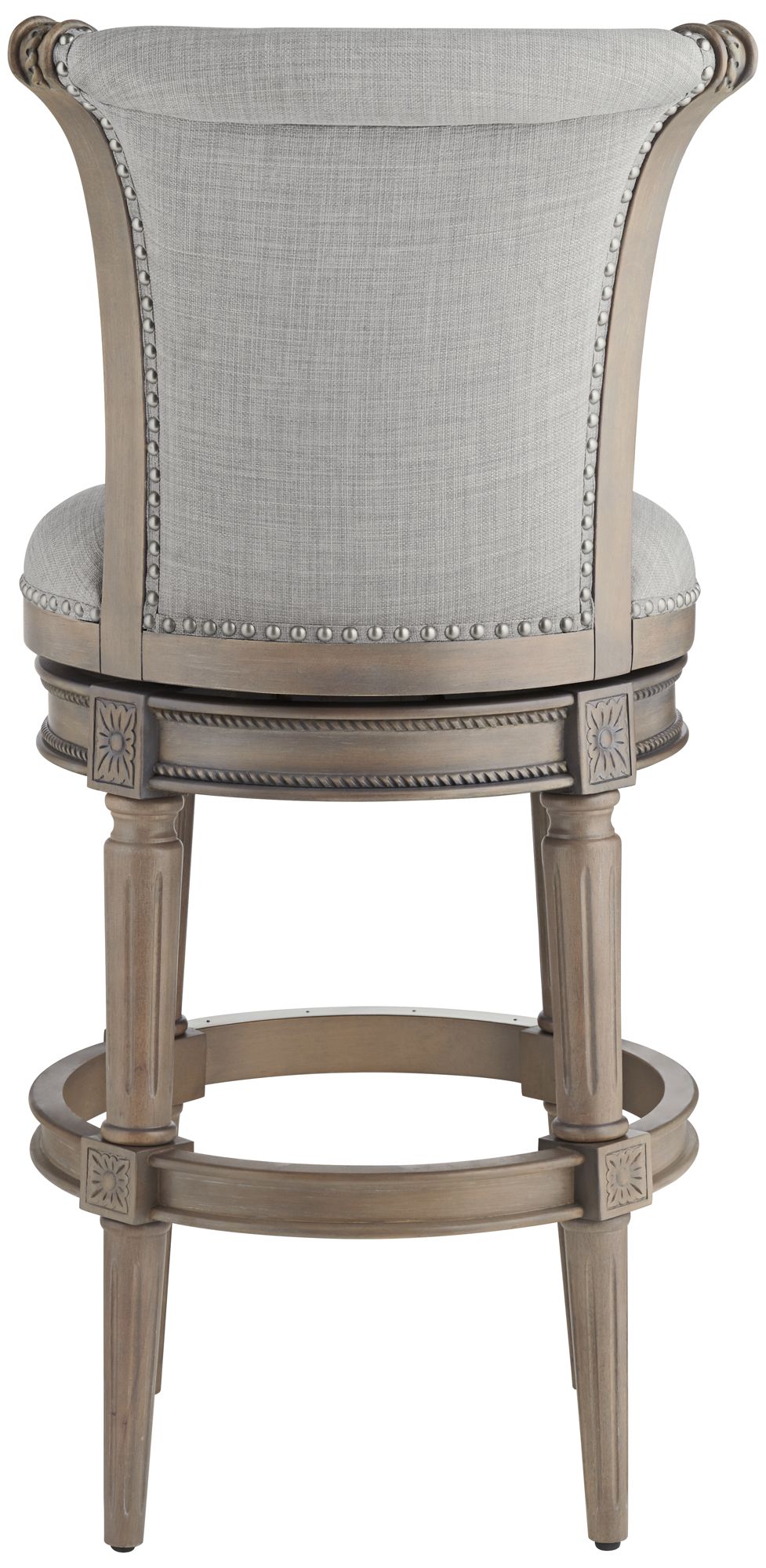 55 Downing Street Oliver 30 3/4" Ash Gray Scroll Back Swivel Bar Stool