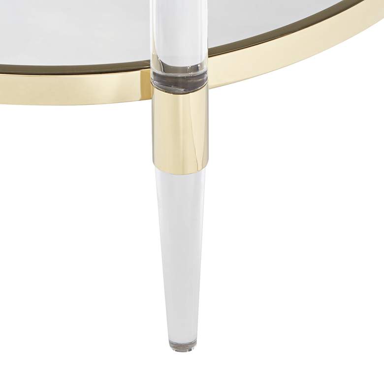 Image 5 55 Downing Street Saarinen 24 1/4" Wide Gold and Glass Side Table more views