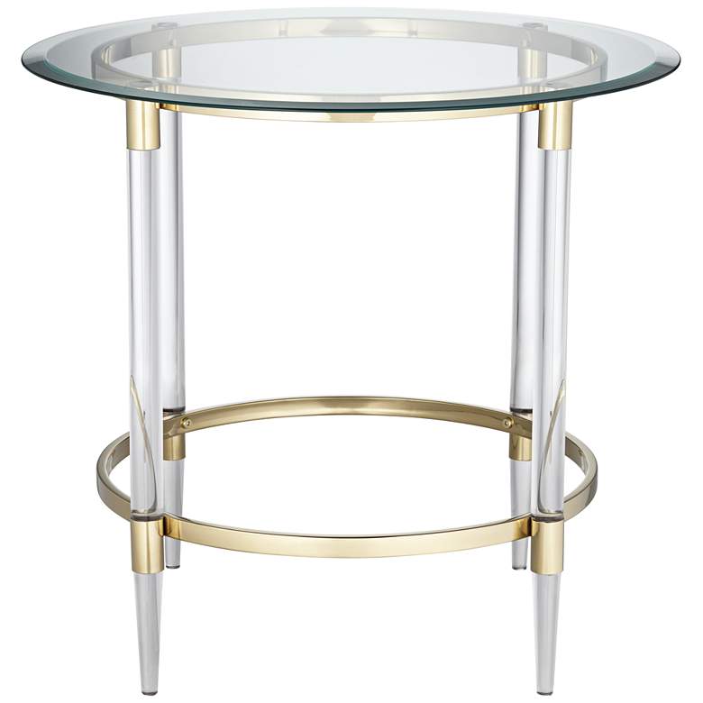 Image 6 55 Downing Street Saarinen 24 1/4" Wide Gold and Glass Side Table more views