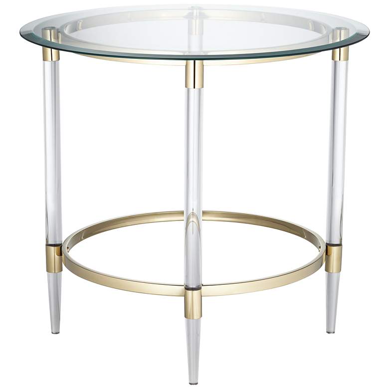 Image 7 55 Downing Street Saarinen 24 1/4" Wide Gold and Glass Side Table more views