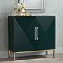 2_55 Downing Street Saga 36" Wide Green and Gold 2-Door Accent Chest