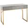55 Downing Street Sands Point 42" Wide Gray and Gold 2-Drawer Desk