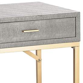 Image4 of 55 Downing Street Sands Point 42" Wide Gray and Gold 2-Drawer Desk more views