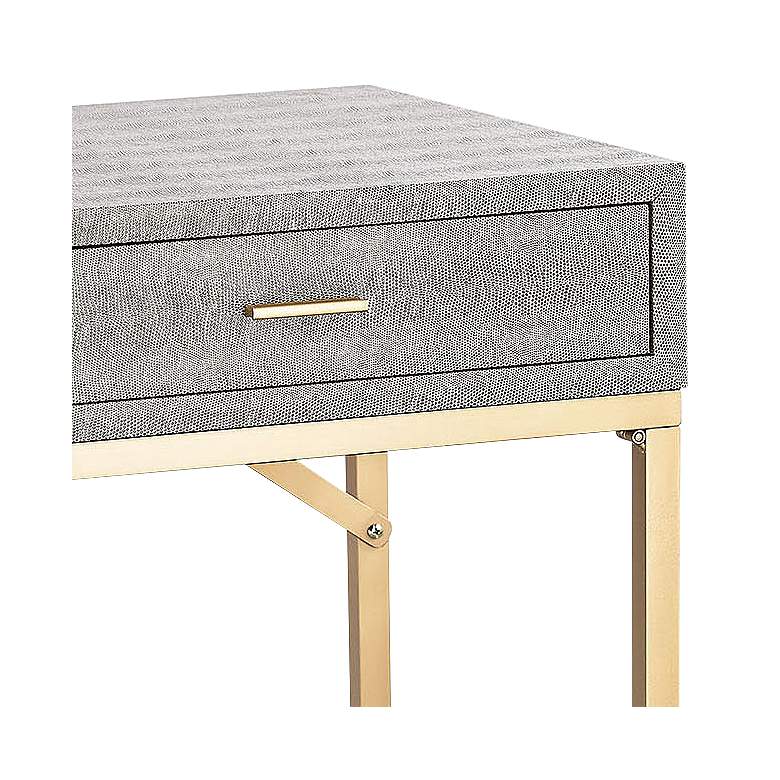 Image 4 55 Downing Street Sands Point 42 inch Wide Gray and Gold 2-Drawer Desk more views