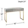 55 Downing Street Sands Point 42" Wide Gray and Gold 2-Drawer Desk in scene