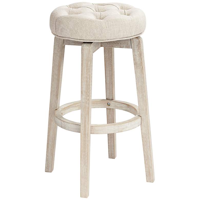 Image 2 55 Downing Street Shelby 29" Whitewash Backless Swivel Bar Stool