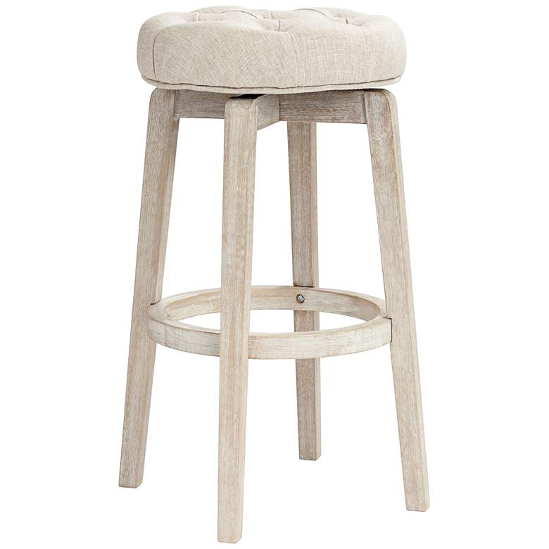 Image 6 55 Downing Street Shelby 29" Whitewash Backless Swivel Bar Stool more views