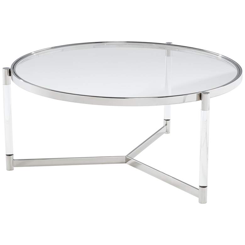 Image 7 55 Downing Street Stefania 36" Silver and Acrylic Modern Coffee Table more views