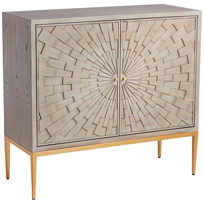 Image 3 55 Downing Street Sunburst 39 1/2" Wide 2-Door Gray Wood Accent Chest