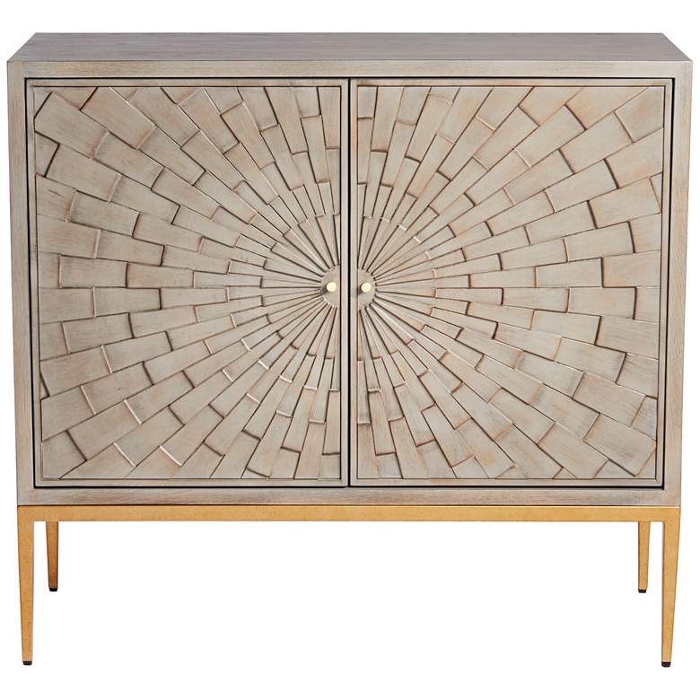 Image 5 55 Downing Street Sunburst 39 1/2 inch Wide 2-Door Gray Wood Accent Chest more views