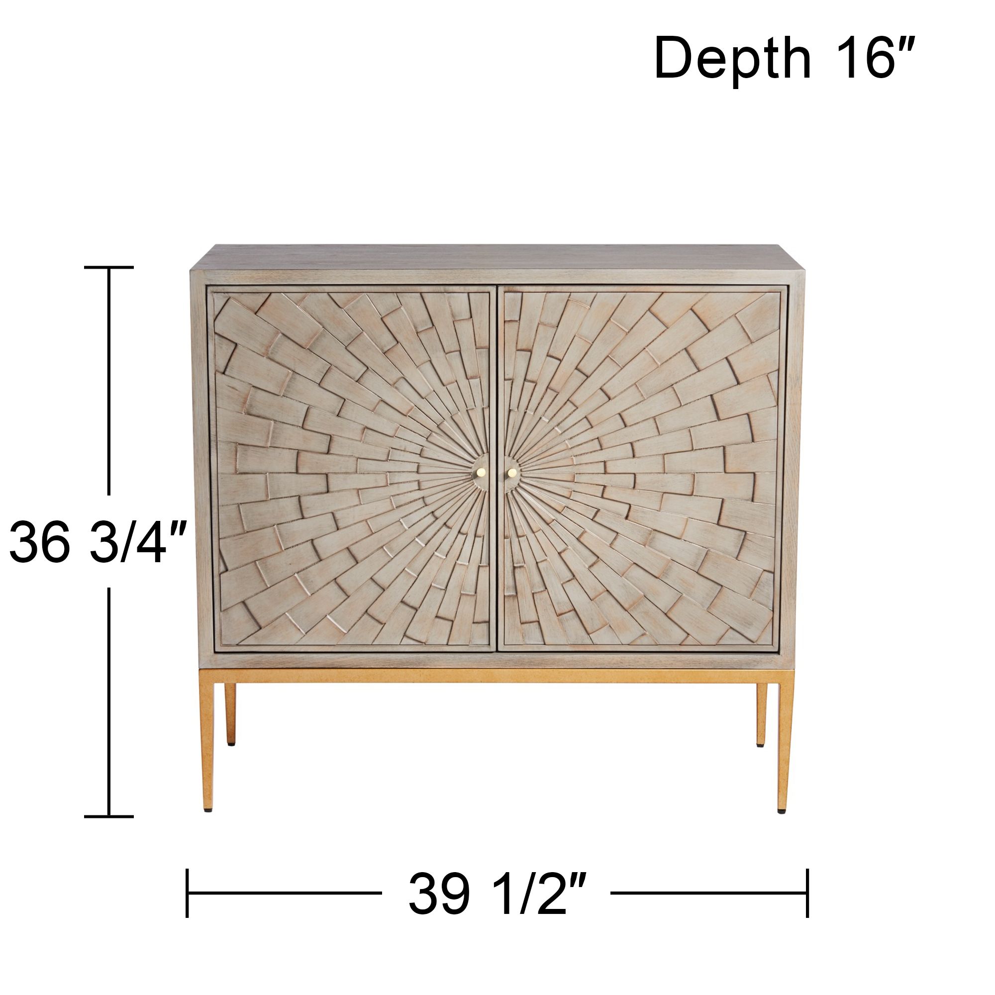 55 Downing Street Sunburst 39 1/2" Wide 2-Door Gray Wood Accent Chest in scene