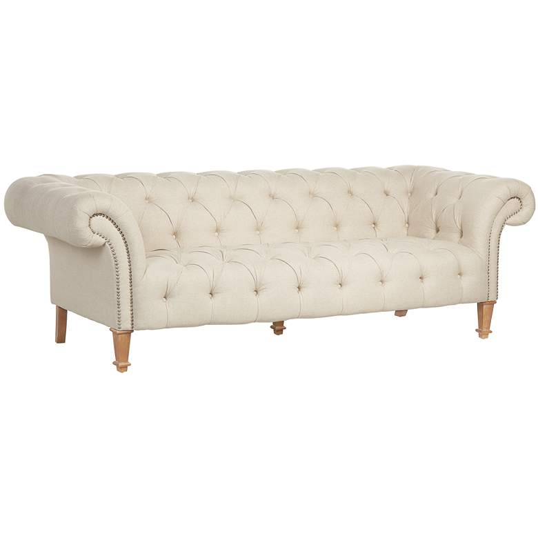 Image 3 55 Downing Street Tessa 90 3/4" Wide Tufted Beige Linen French Sofa