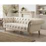 2_55 Downing Street Tessa 90 3/4" Wide Tufted Beige Linen French Sofa