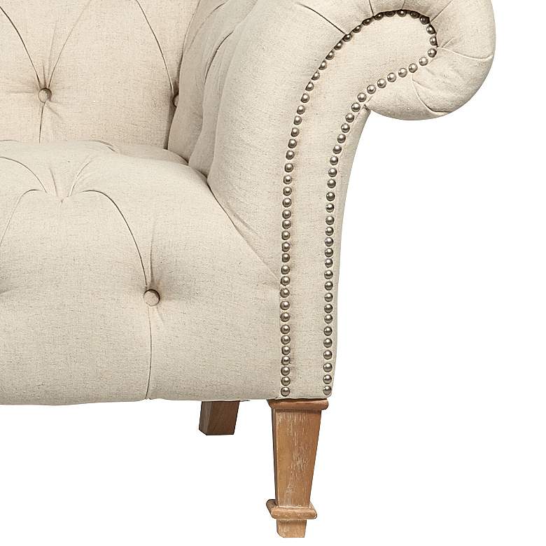 Image 5 55 Downing Street Tessa 90 3/4" Wide Tufted Beige Linen French Sofa more views
