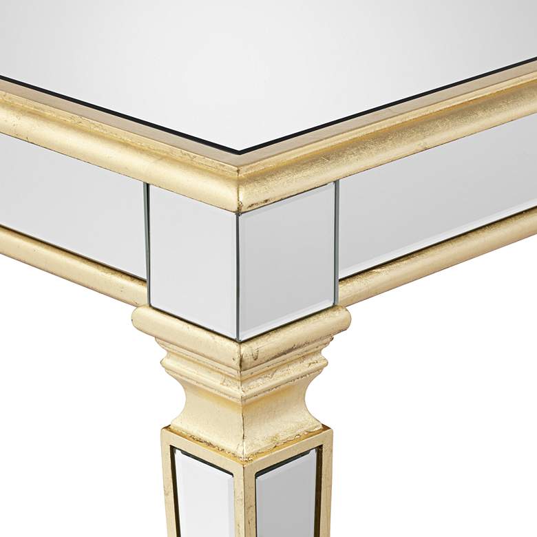Image 4 55 Downing Street Veronica 71" Wide Gold Leaf and Mirror Dining Table more views