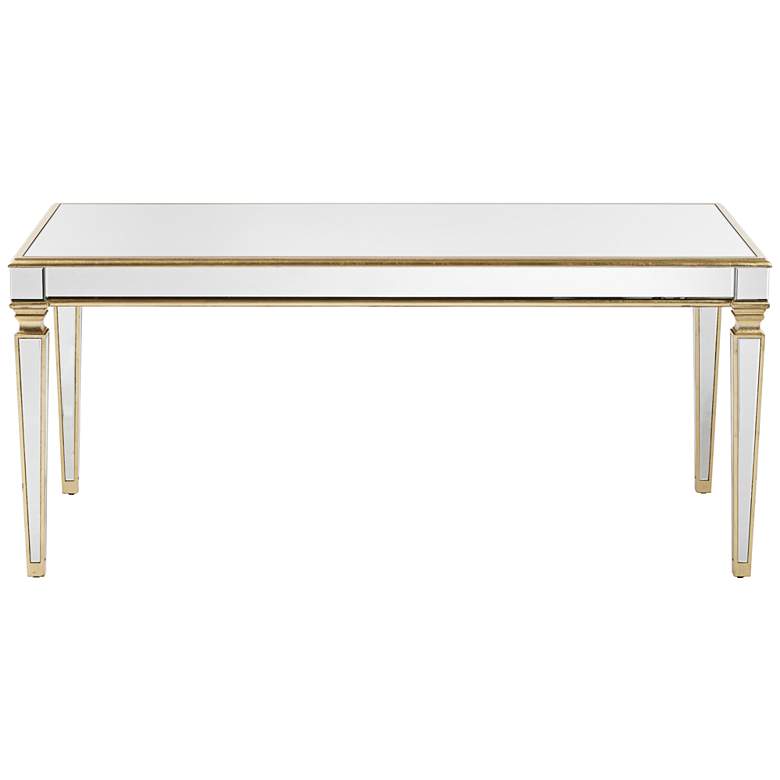 Image 6 55 Downing Street Veronica 71" Wide Gold Leaf and Mirror Dining Table more views