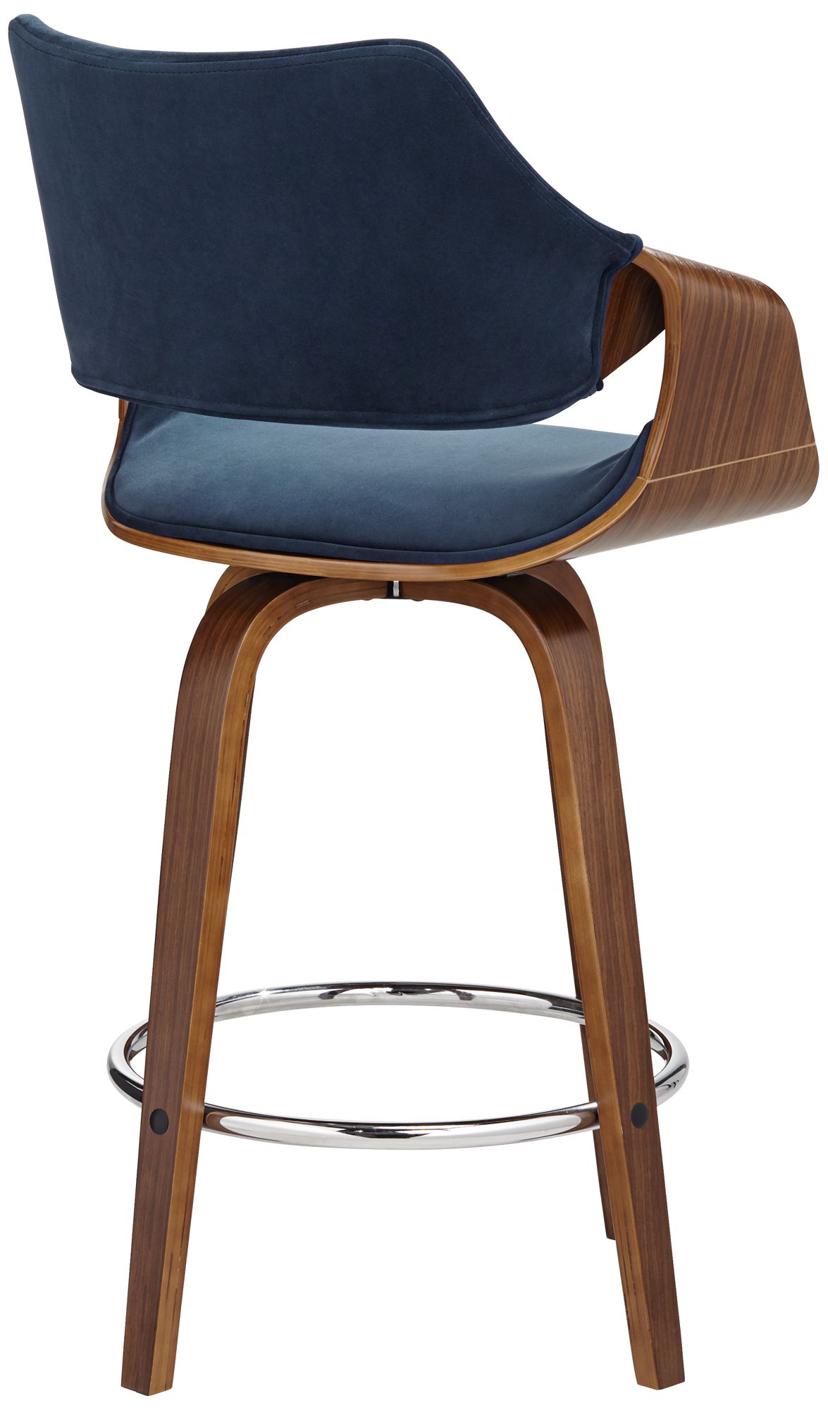55 Downing Street Westin 25 3/4" Blue Velvet Swivel Counter Stool