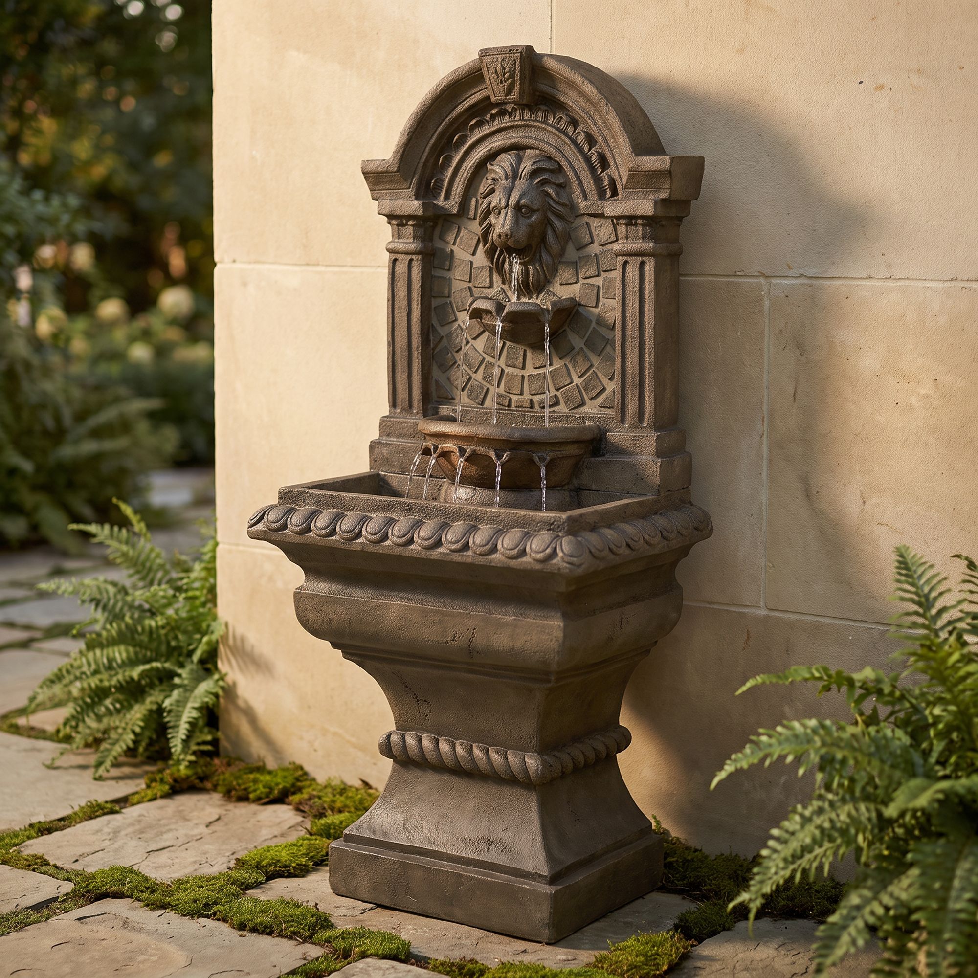 Royal Lions-Head Floor Fountain