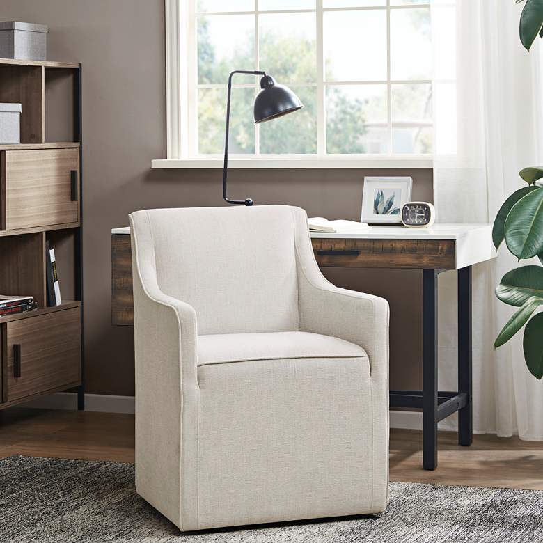 Image 1 Madison Park Elaine White Cream Dining Chair in scene