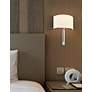 1_Textile Hamilton 14" High Brushed Nickel ADA Wall Sconce in scene