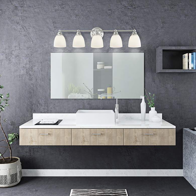 Image 1 Somerville 34" Wide Polished Chrome 5-Light Bath Light in scene