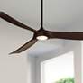 1_70" Casa Vieja Kona Wind Black-Walnut LED Damp Ceiling Fan with Remote in scene