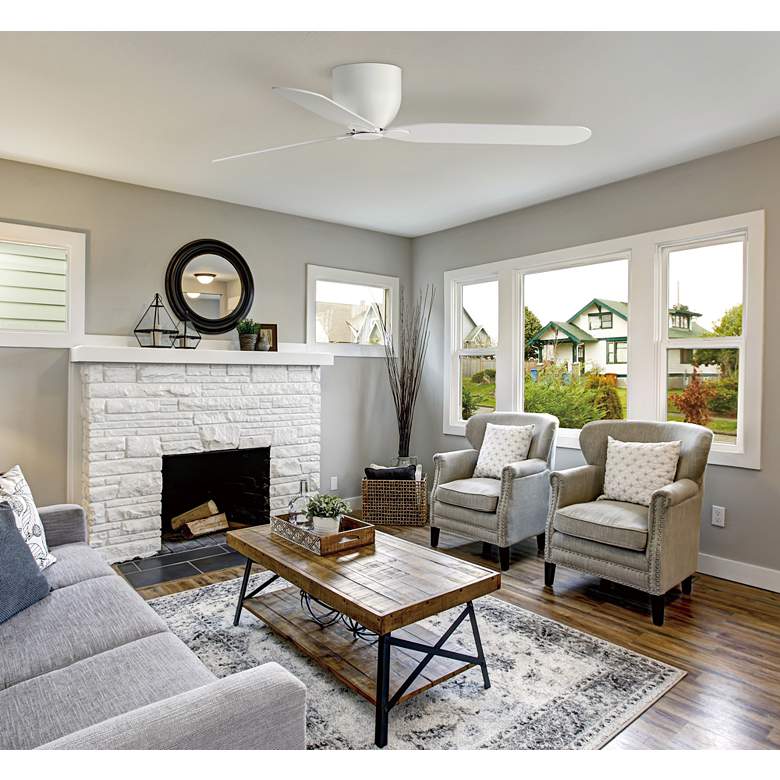 Image 1 52" Maxim Lowell Matte White Ceiling Fan in scene