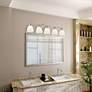 1_Somerville 34" Wide Brushed Nickel 5-Light Bath Light in scene
