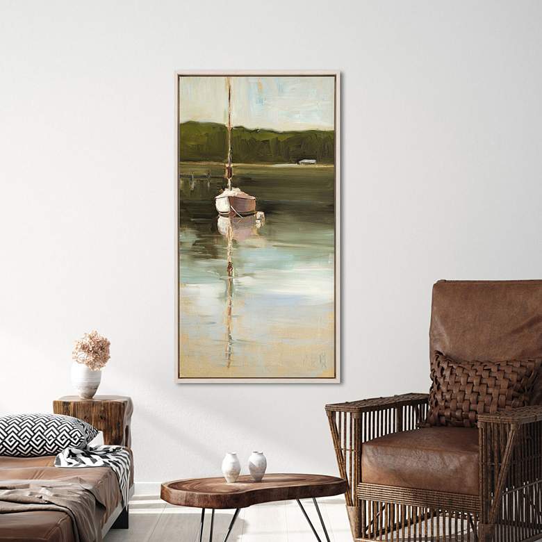 Image 1 Calm Waters 49"H Rectangular Giclee Framed Canvas Wall Art in scene
