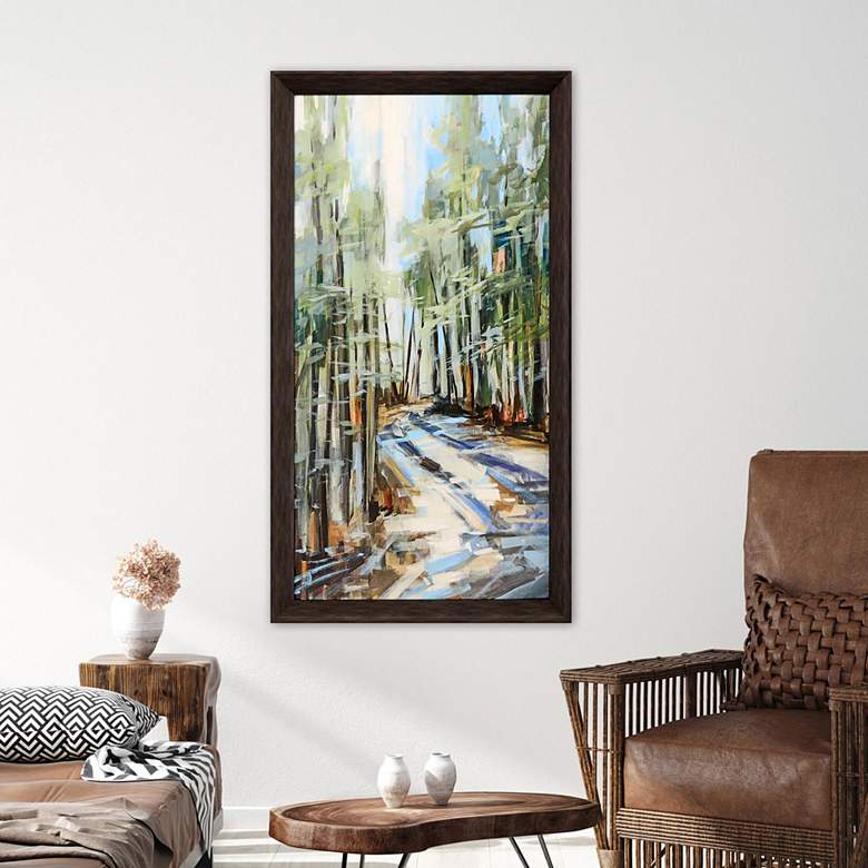 Image 1 Walking Through 52" High Rectangular Giclee Framed Wall Art in scene