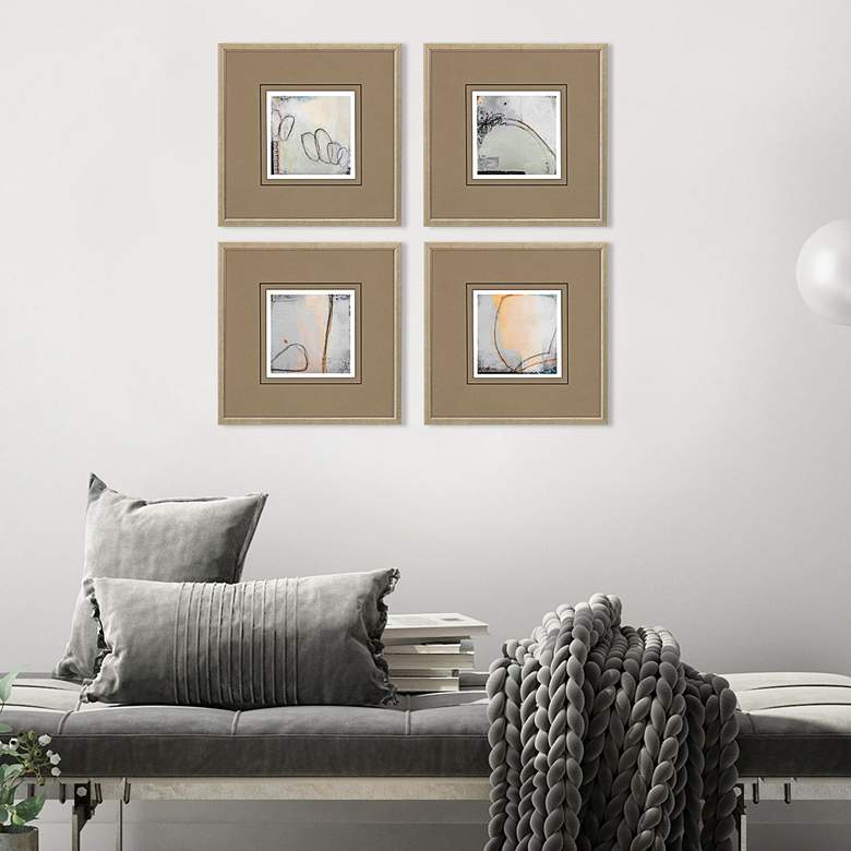 Image 1 On the Road I 15" Square 4-Piece Giclee Framed Wall Art Set in scene