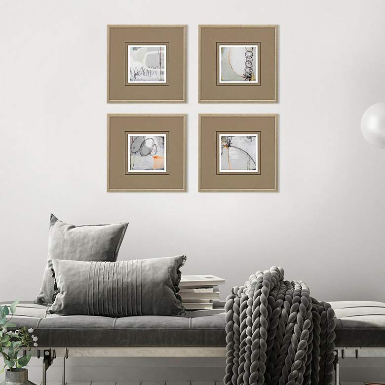 Image 1 On the Road II 15" Square 4-Piece Giclee Framed Wall Art Set in scene