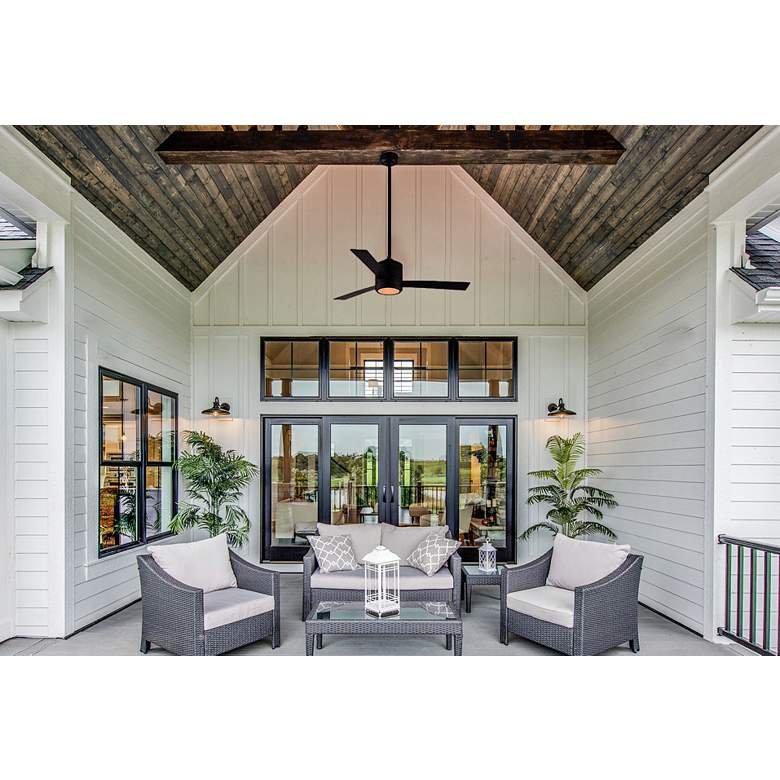 Image 1 52" Maxim Tanker Matte Black LED Ceiling Fan in scene