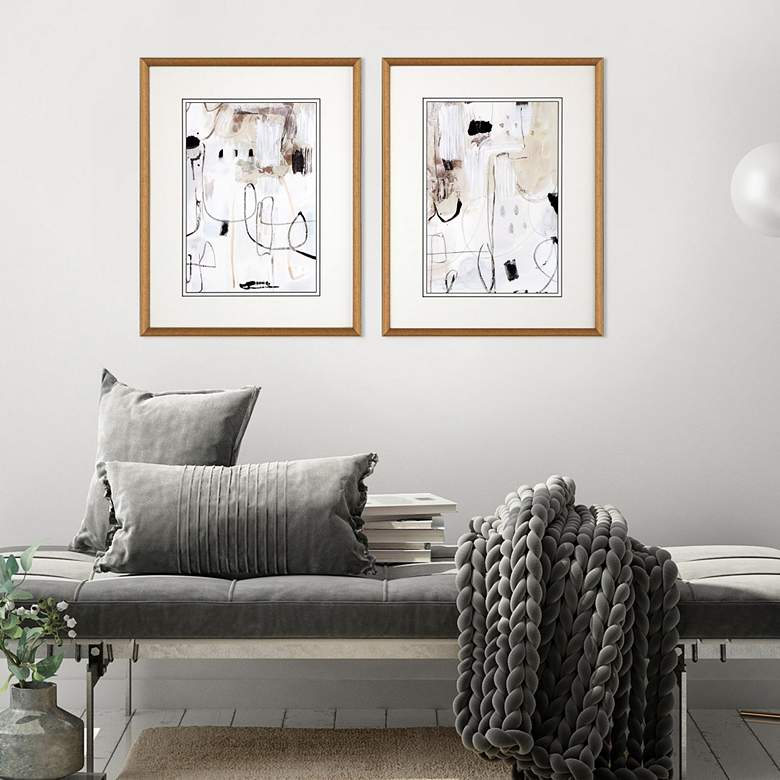Image 1 Net Neutral 26" High Rectangular 2-Piece Framed Wall Art Set in scene