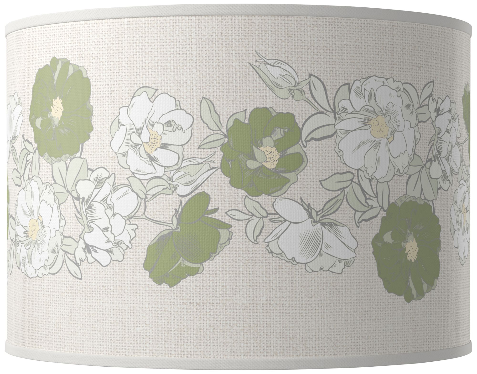 Majolica Green Rose Bouquet Ovo Table Lamp