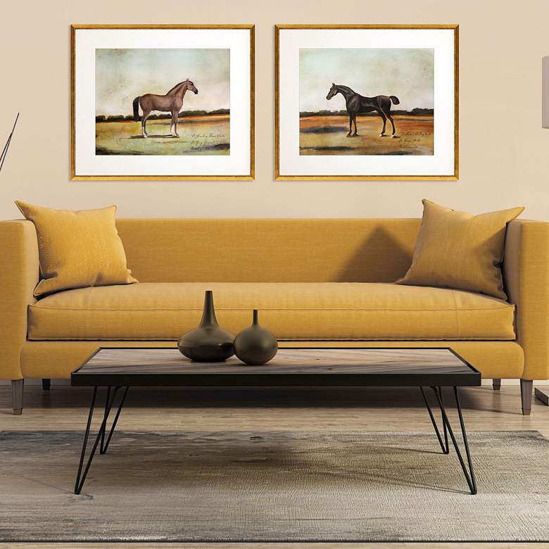 Image 1 Equestrian III 27" Wide 2-Piece Giclee Framed Wall Art Set in scene