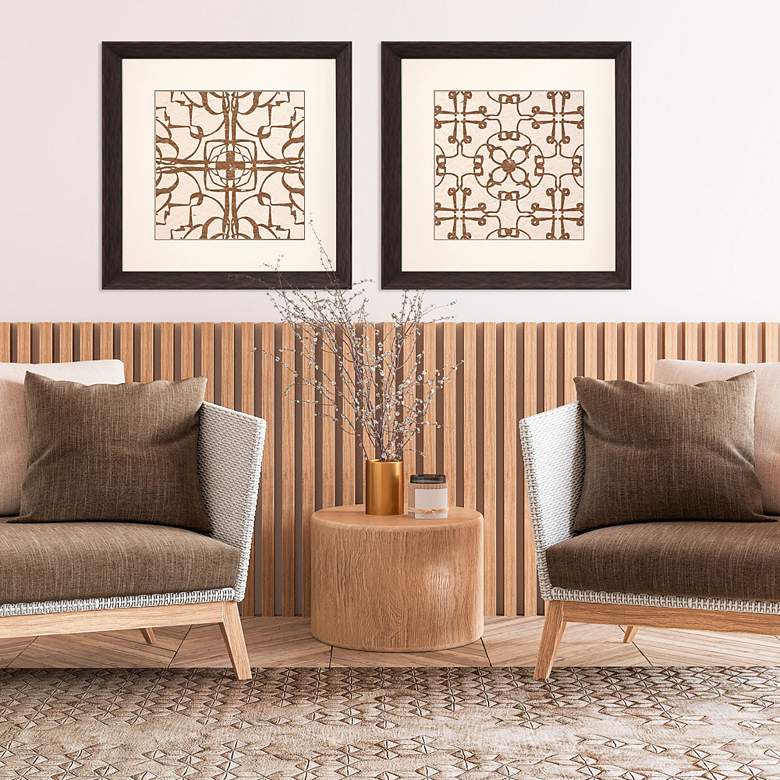 Image 1 Motif on Cream II 30" Square 2-Piece Framed Wall Art Set in scene