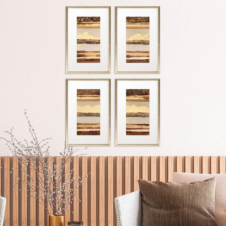Image 1 Midas 23"H Rectangular 4-Piece Giclee Framed Wall Art Set in scene