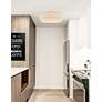 1_Justice Design Textile 22" Nickel Cream Tiered Shade Ceiling Light in scene