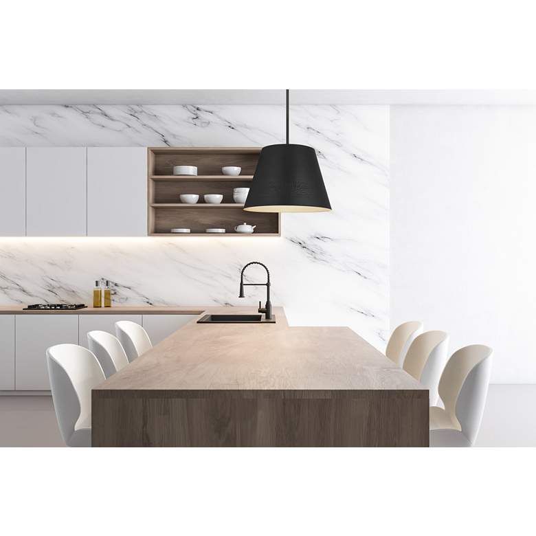 Image 1 Z-Lite Maddox 18" Wide Modern Matte Black Cone Pendant Light in scene