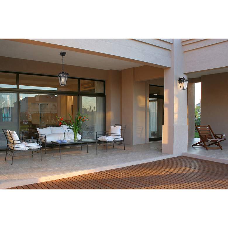 Image 1 Talbot by Z-Lite Black 1 Light Outdoor Chain Mount Ceiling Fixture in scene