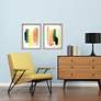 Happy Shapes 27" High 2-Piece Giclee Framed Wall Art Set in scene