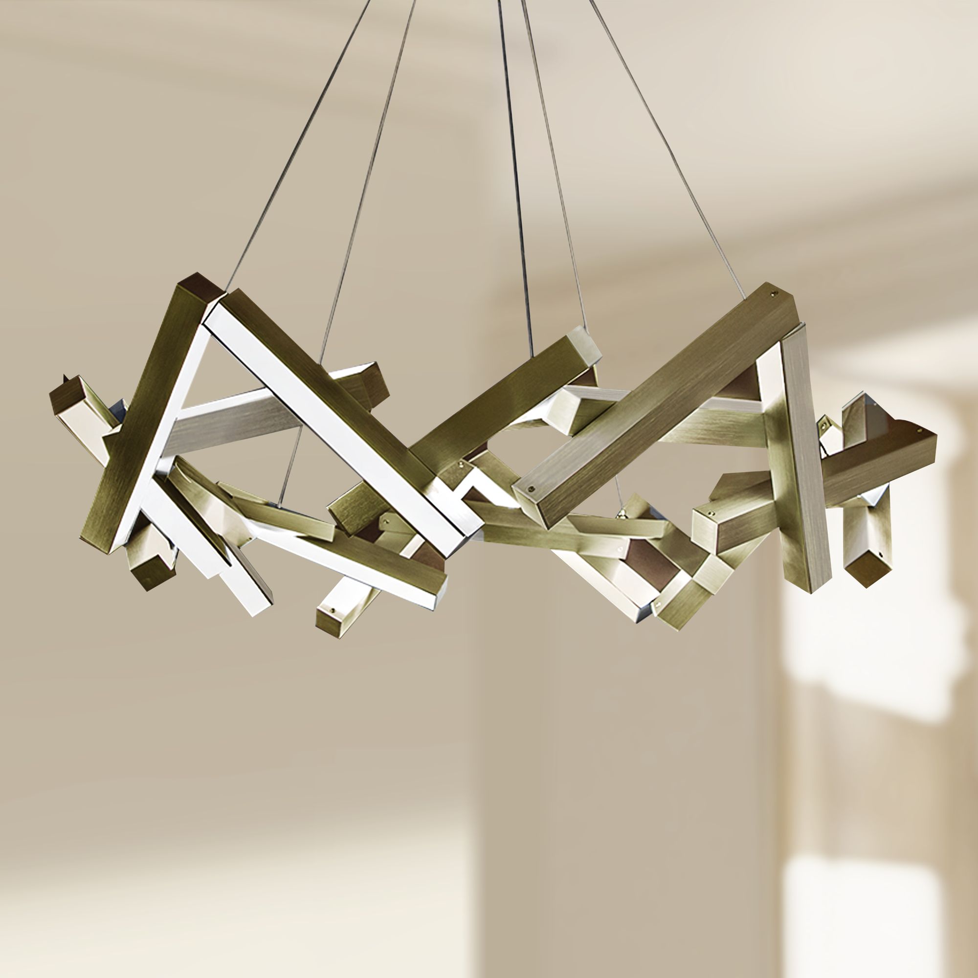 Modern Forms Chaos 61 W Aged Brass 31 Light Led Chandelier 55r36 Lamps Plus