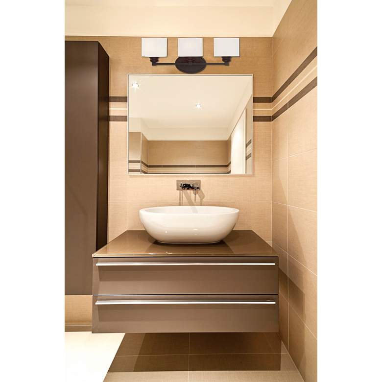 Image 1 Savoy House Kane 24"W Satin Nickel 3-Light Vanity Bath Light in scene
