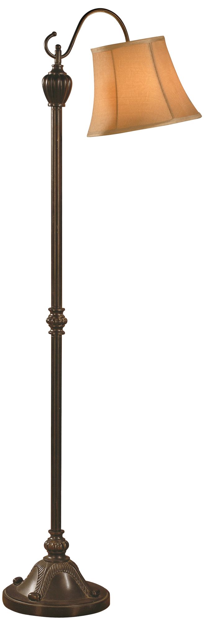 Image 3 56"H Bronzed Metal & Resin Floor Lamp with Faux Suede Shade more views