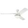 56" Akova Matte White LED Damp Ceiling Fan with Remote
